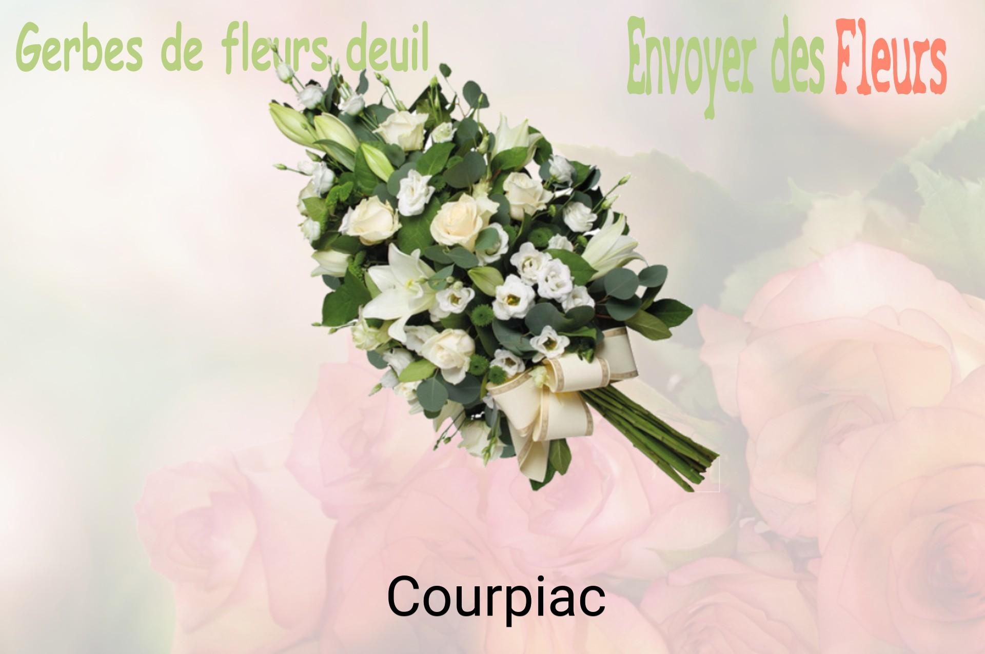 Gerbe de fleurs de deuil livrée à Courpiac